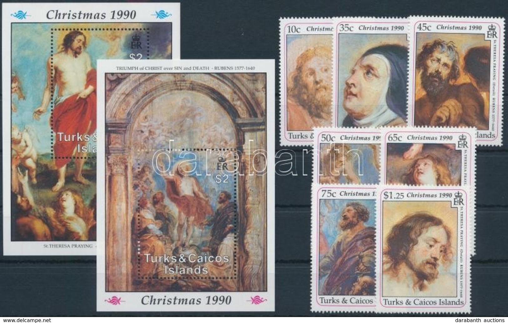 ** 1990 Karácsony, Rubens Sor + Blokksor,
Christmas, Rubens Set + Blockset
Mi 955-951 + Mi 94-95 - Otros & Sin Clasificación