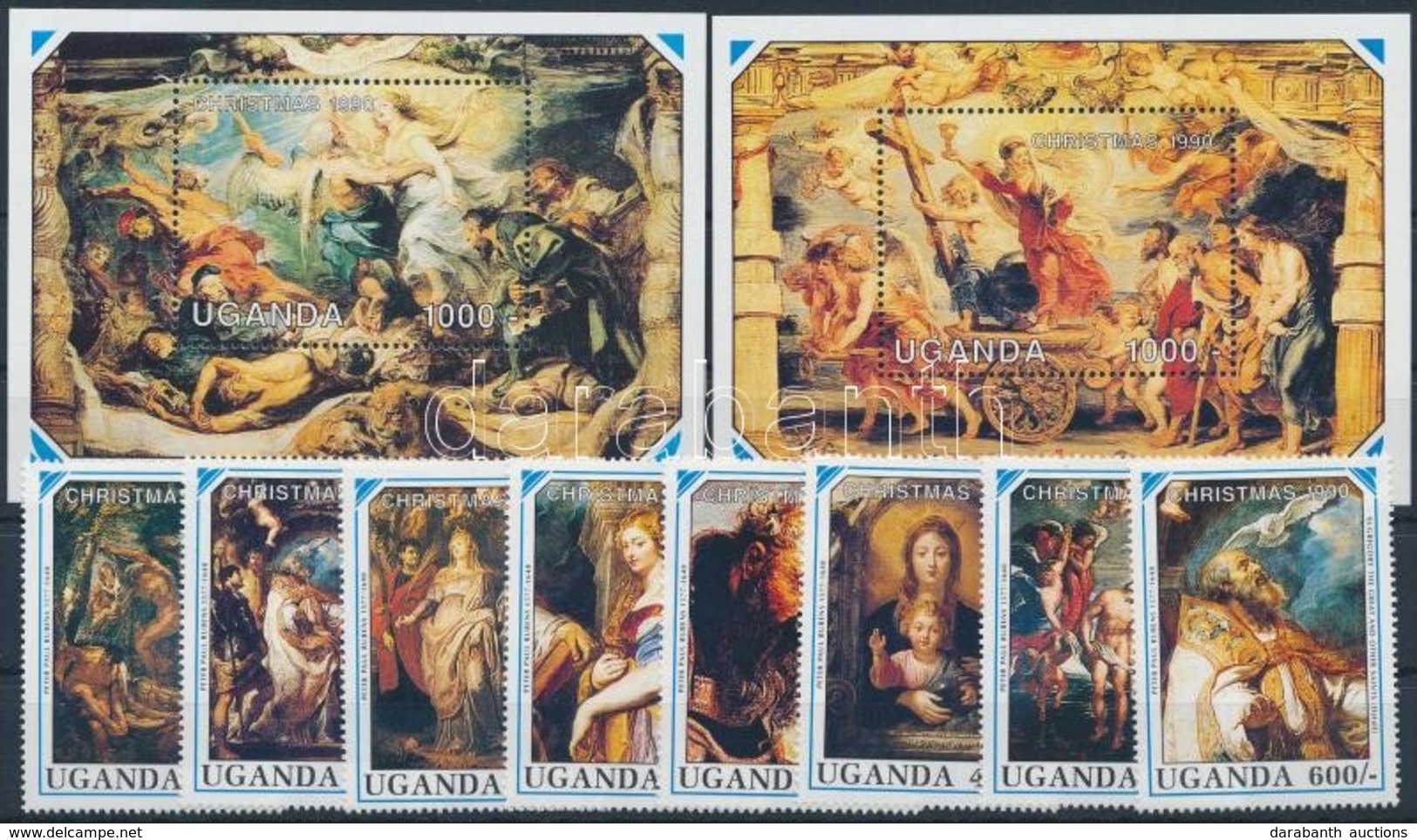 ** 1990 Karácsony ,Rubens Sor + Blokksor,
Christmas, Rubens Set + Blockset
Mi 844-851 + Mi 124-125 - Other & Unclassified