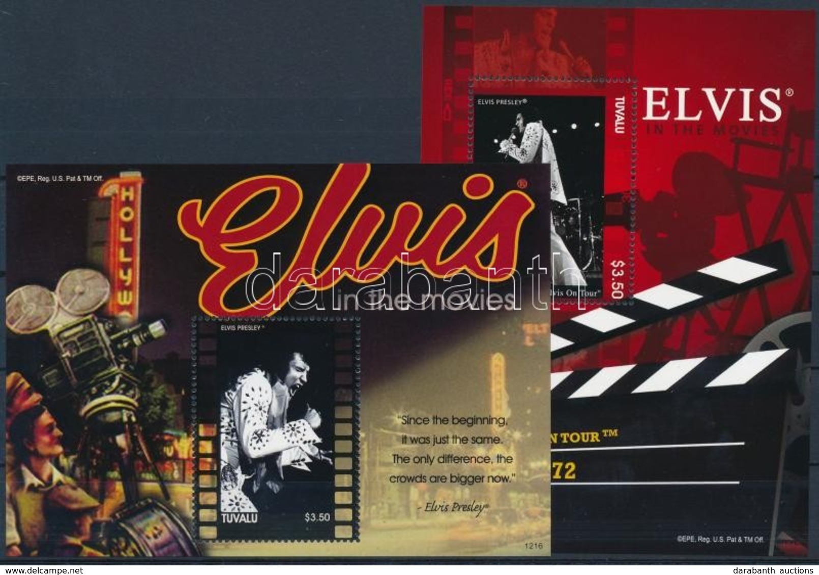 ** 2012 Elvis A Filmvásznon 4 Db-os Blokksor Mi 188-191 - Autres & Non Classés