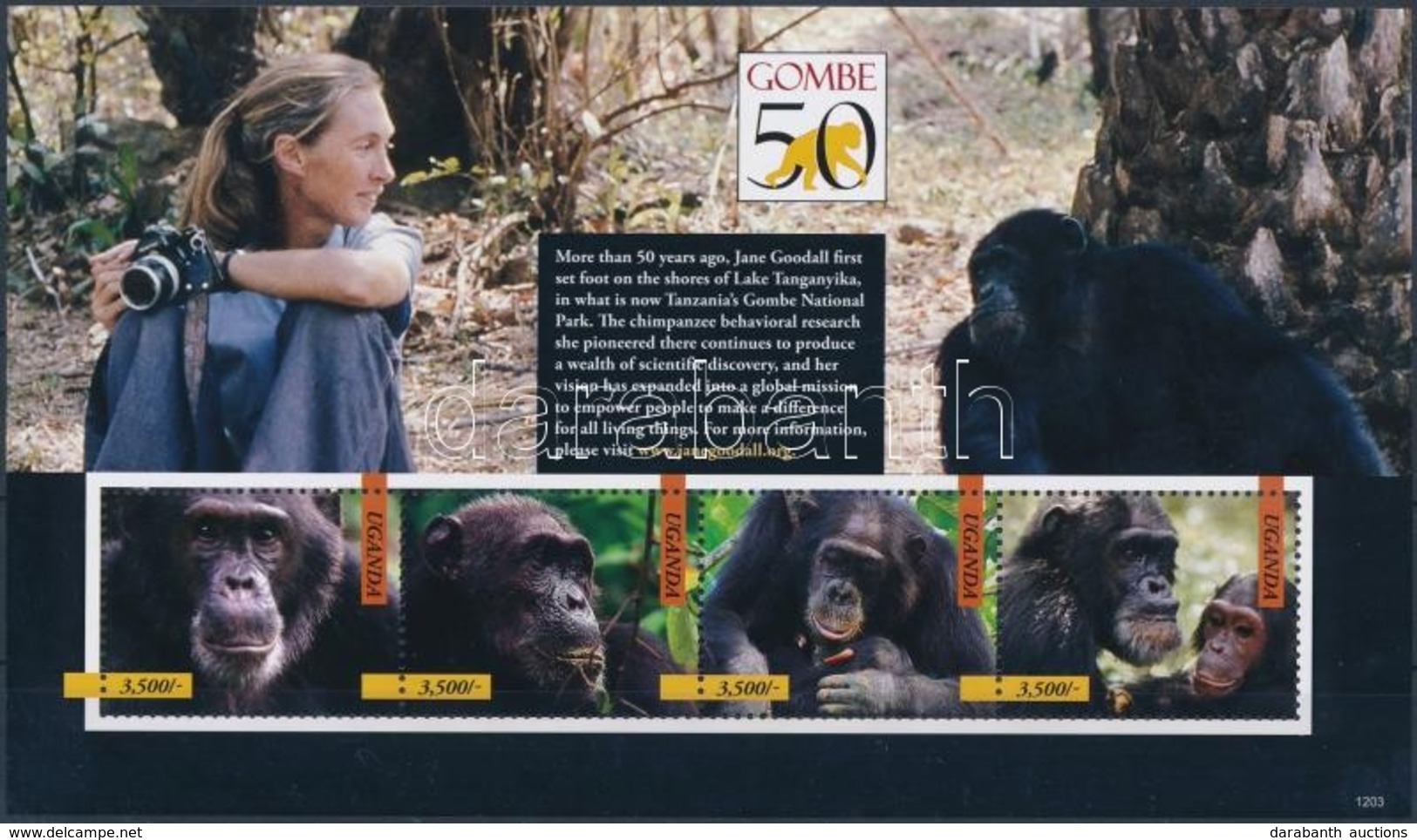 ** 2012 Jane Goodall, A Világhírű Csimpánzkutató Kisívsor Mi 2826-2833 - Otros & Sin Clasificación