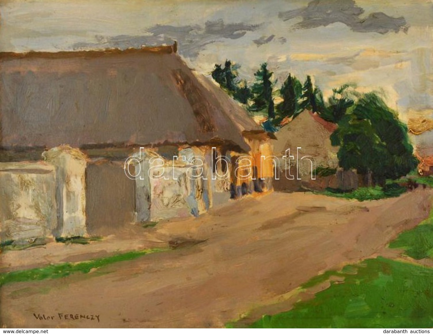 Ferenczy Valér (1885-1954): Utca Részlet. Olaj, Karton, Jelzett, 27×35 Cm - Sonstige & Ohne Zuordnung