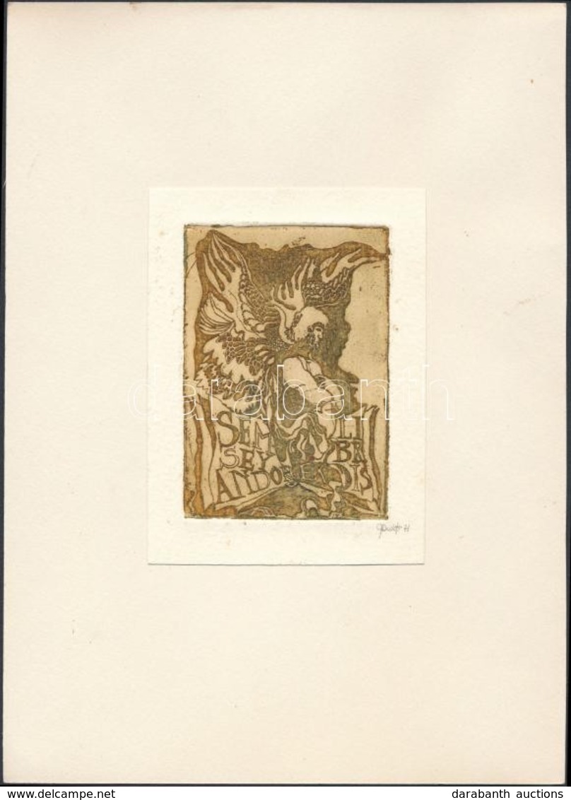 6 Vegyes, Jelzett Ex Libris. Rézkarc, Papír, Jelzett  / Etched Bookplates - Other & Unclassified