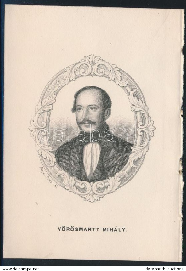 Cca 1860 Karl Moritz Lämmel: Vörösmarty Mihály Rézmetszetű Portréja .7x11 Cm - Estampes & Gravures