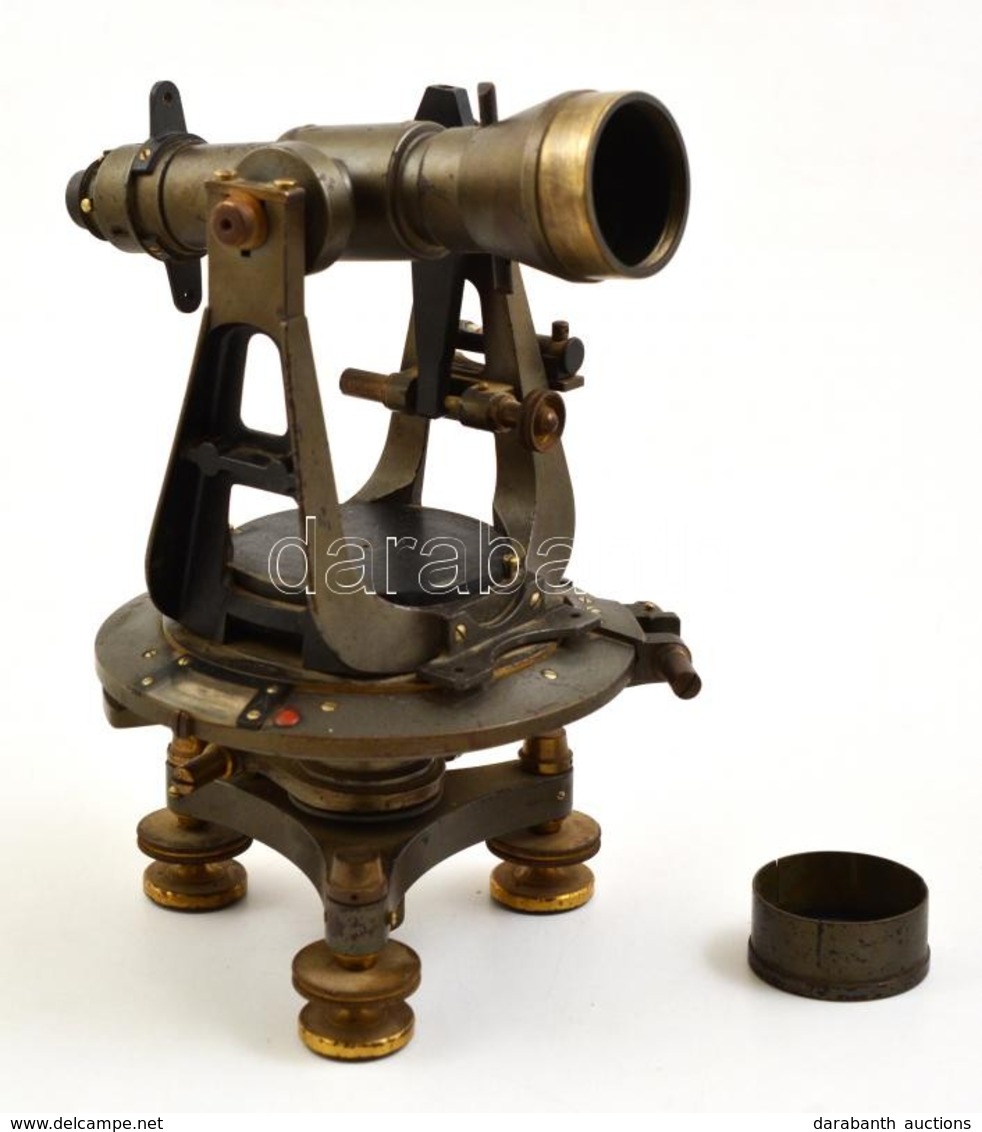 Cca 1900 Otto Fennel Söhne Kassel Antik Teodolit, Szintező, Jelzett, Hiányos, M: 24 Cm / Antique German Theodolite, Mark - Sonstige & Ohne Zuordnung