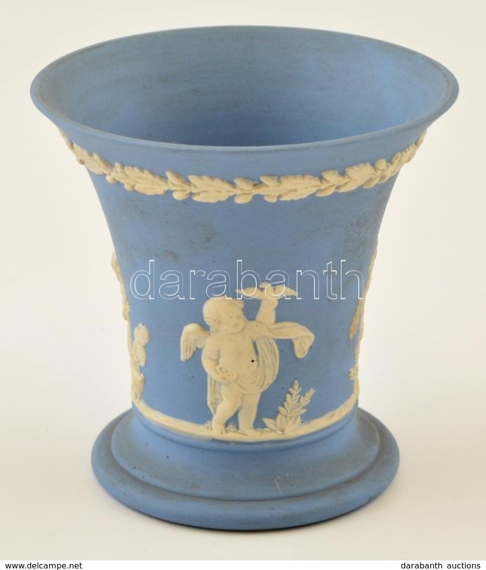 Wedgwood Bisquit Kis Váza, Kopásokkal, Jelzett, M:8,5 Cm - Other & Unclassified