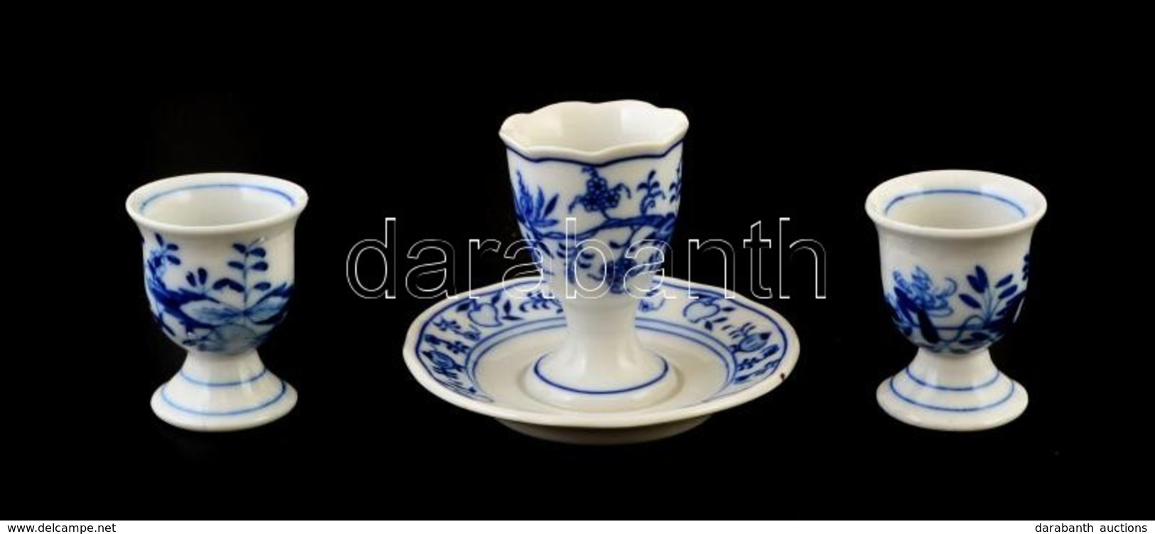 Hutschenreuther Porcelán Tojástartó, Jelzett, Kis Kopásnyomokkal, 3 Db, M: 6 és 8 Cm - Other & Unclassified