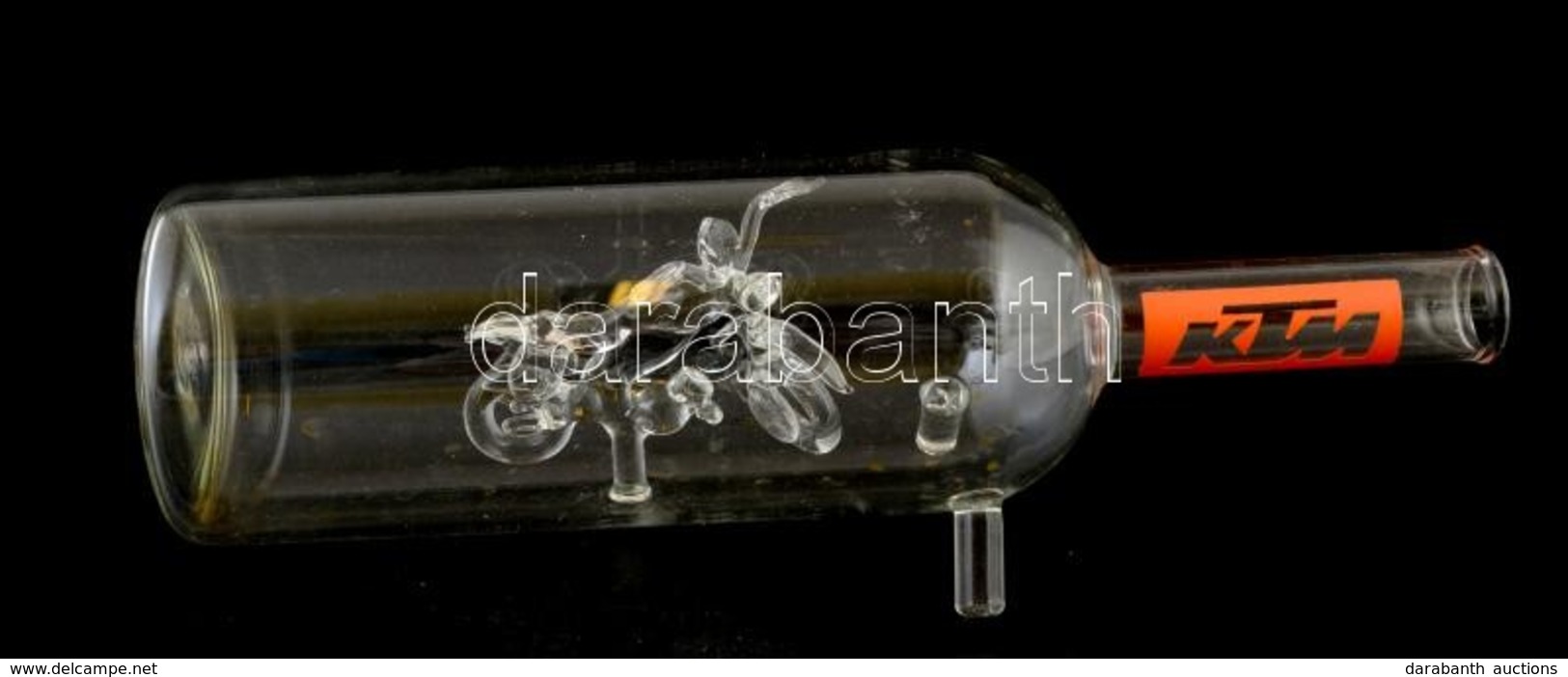 KTM Reklám üveg Benne Motor, üveg Az üvegben. 22 Cm - Glass & Crystal