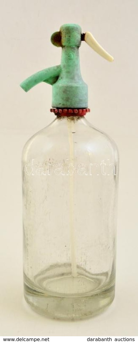 Retró Szódásüveg, Kopásokkal, M: 31,5 Cm - Vidrio & Cristal
