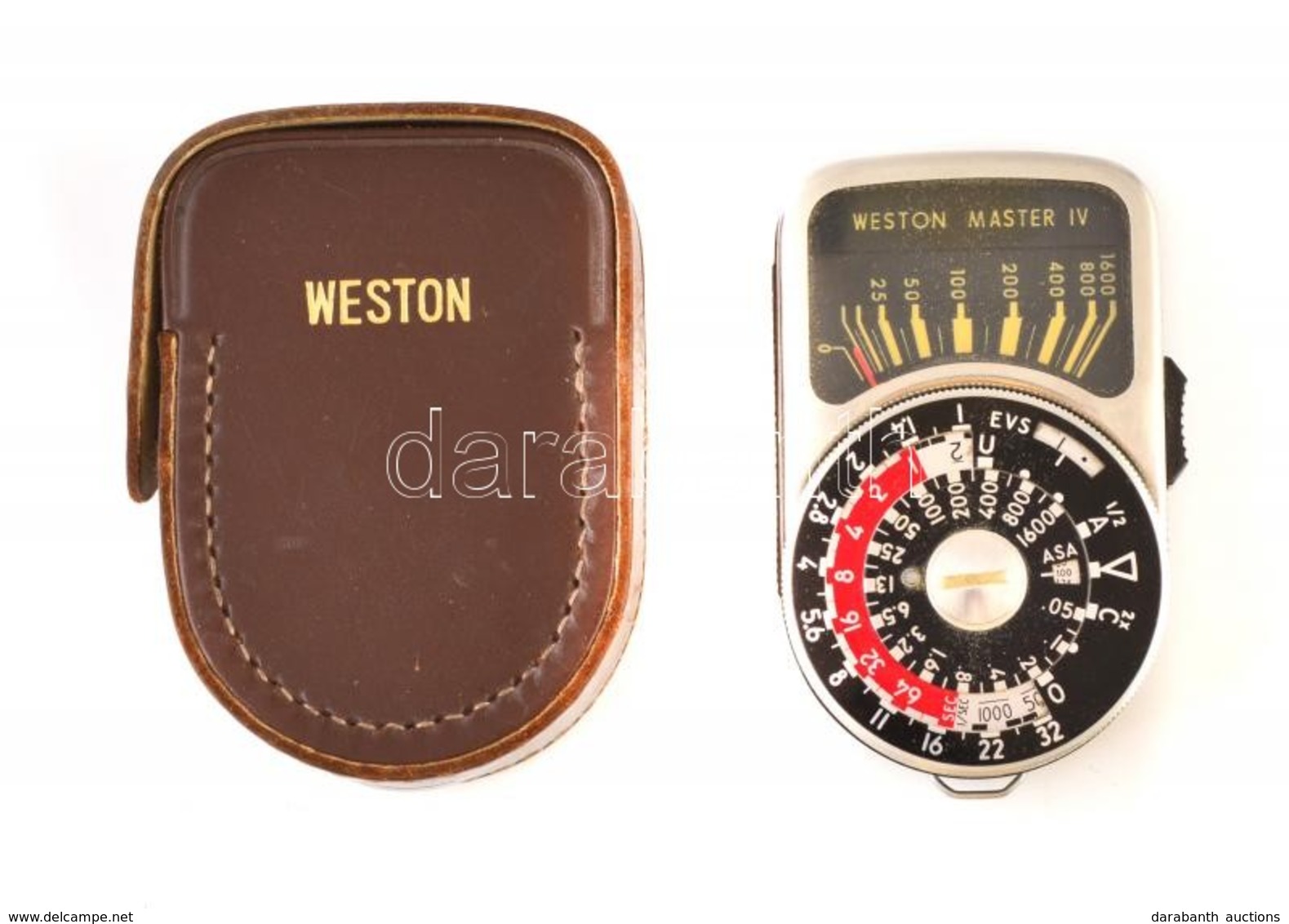 Weston Master IV Fénymérő Eredeti Bőr Tokjában, Működik / Exposure Meter In Leather Case - Cámaras Fotográficas