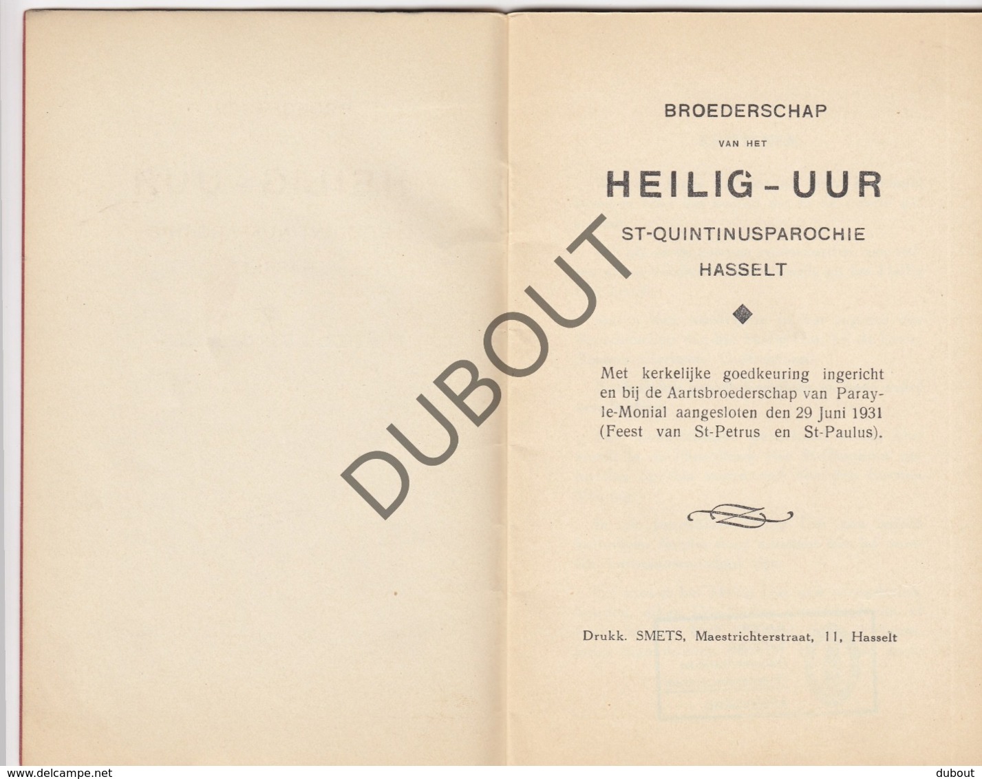 HASSELT - Sint Quintinusparochie 1931 (R276) - Antiguos