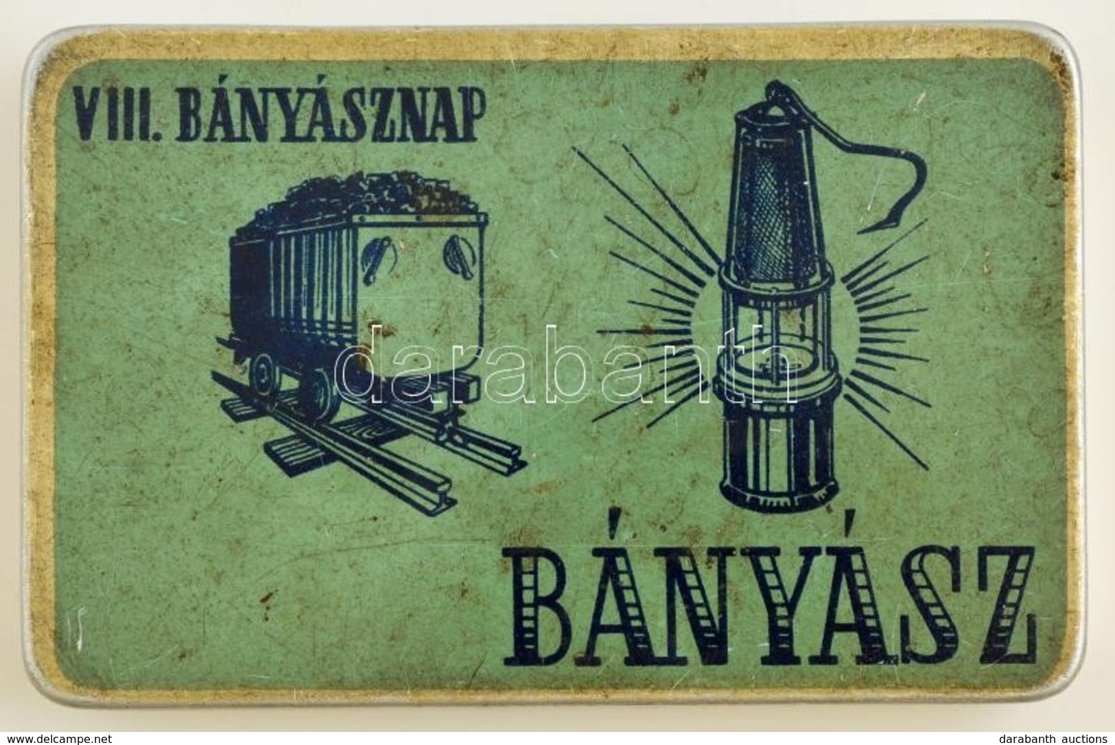 VIII. Bányásznap / Bányász Fém Cigarettásdoboz, Lágymányosi Dohánygyár, 11,5×7,5×1,5 Cm - Other & Unclassified