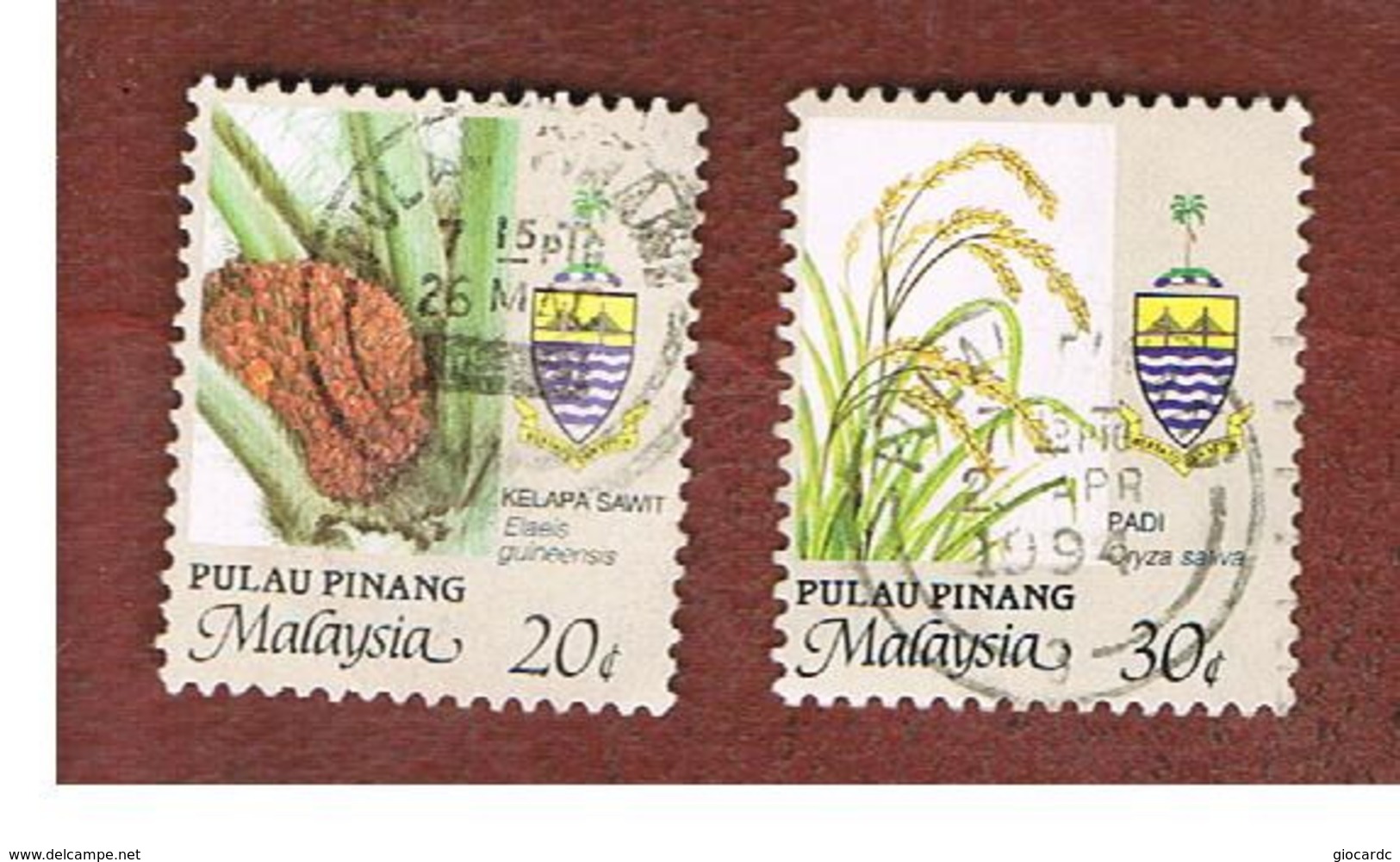 MALESIA: PENANG (MALAYSIA) -  SG 105.106  -  1986  AGRICULTURAL PRODUCTS   - USED ° - Malesia (1964-...)