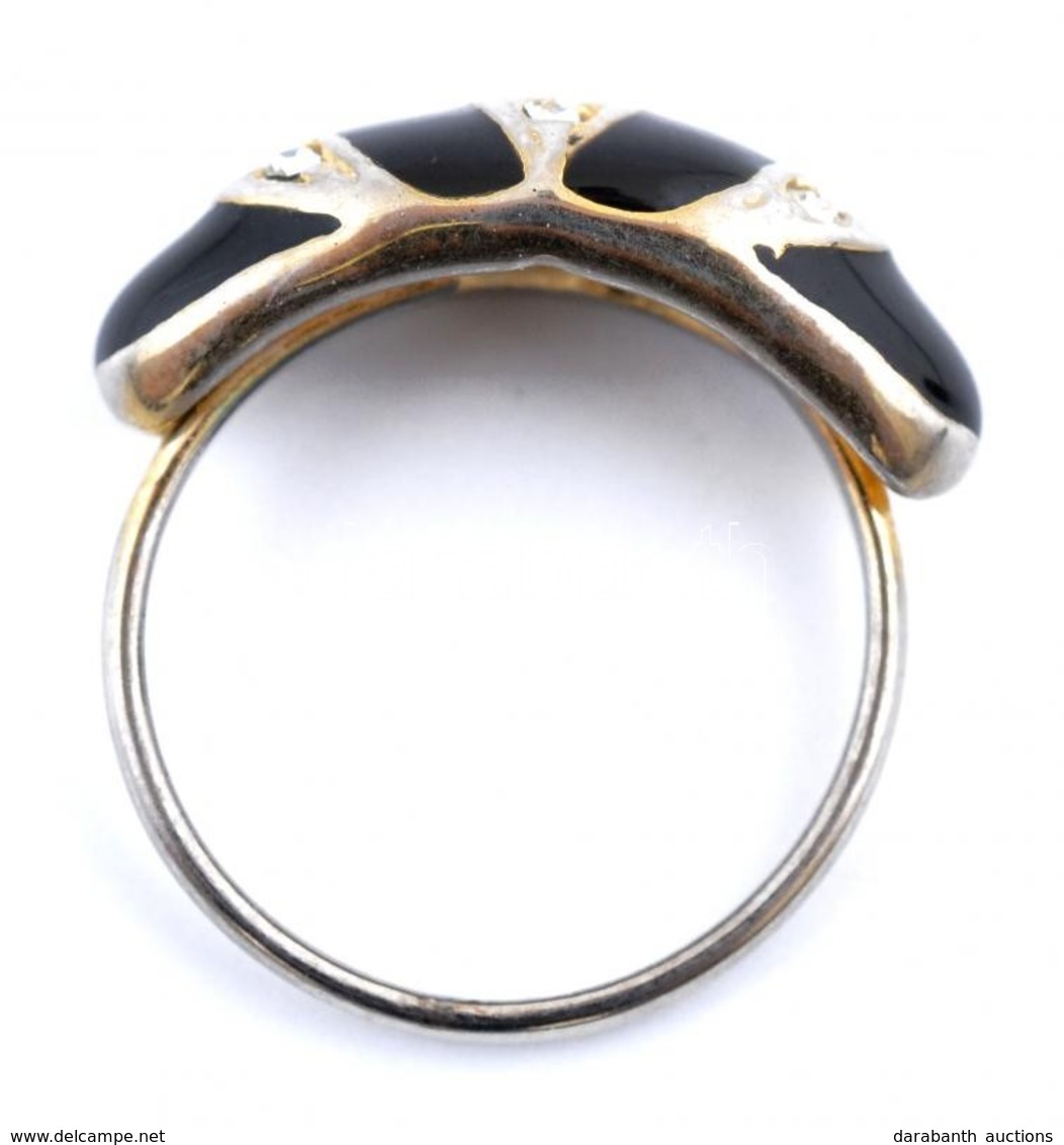 Bizsu Gyűrű, Zománcozott Díszítéssel, Méret: 51 - Other & Unclassified