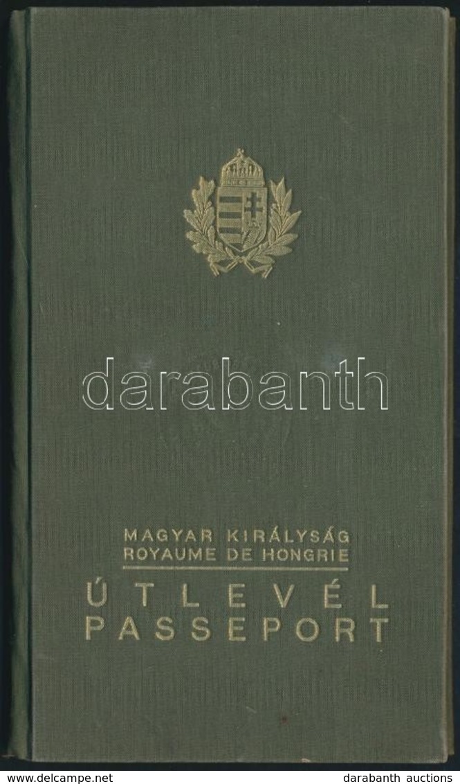 1937 Bp., Magyar Királyság által Kiállított Fényképes útlevél / Hungarian Passport - Ohne Zuordnung