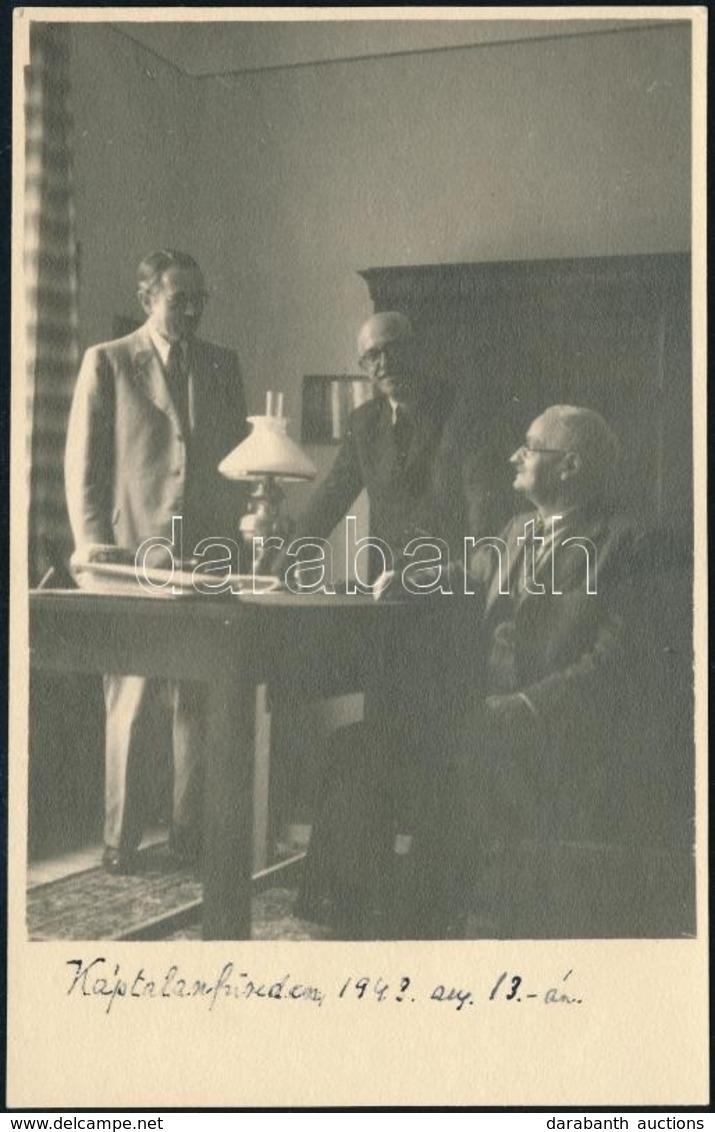 1943 Alszeghy Zsolt Irodalomtörténész Káptalanfüreden, Fotó, Feliratozva, 13×9 Cm - Other & Unclassified