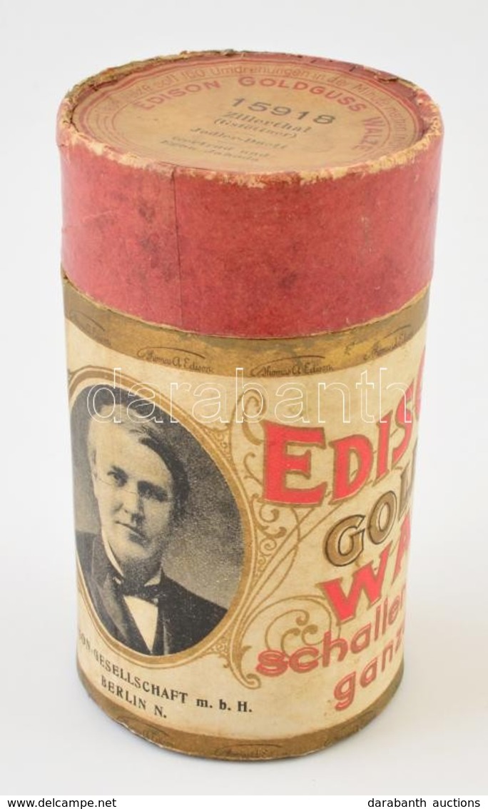 Cca 1900  Edison Zenegép Henger Papír Doboza 11 Cm - Advertising