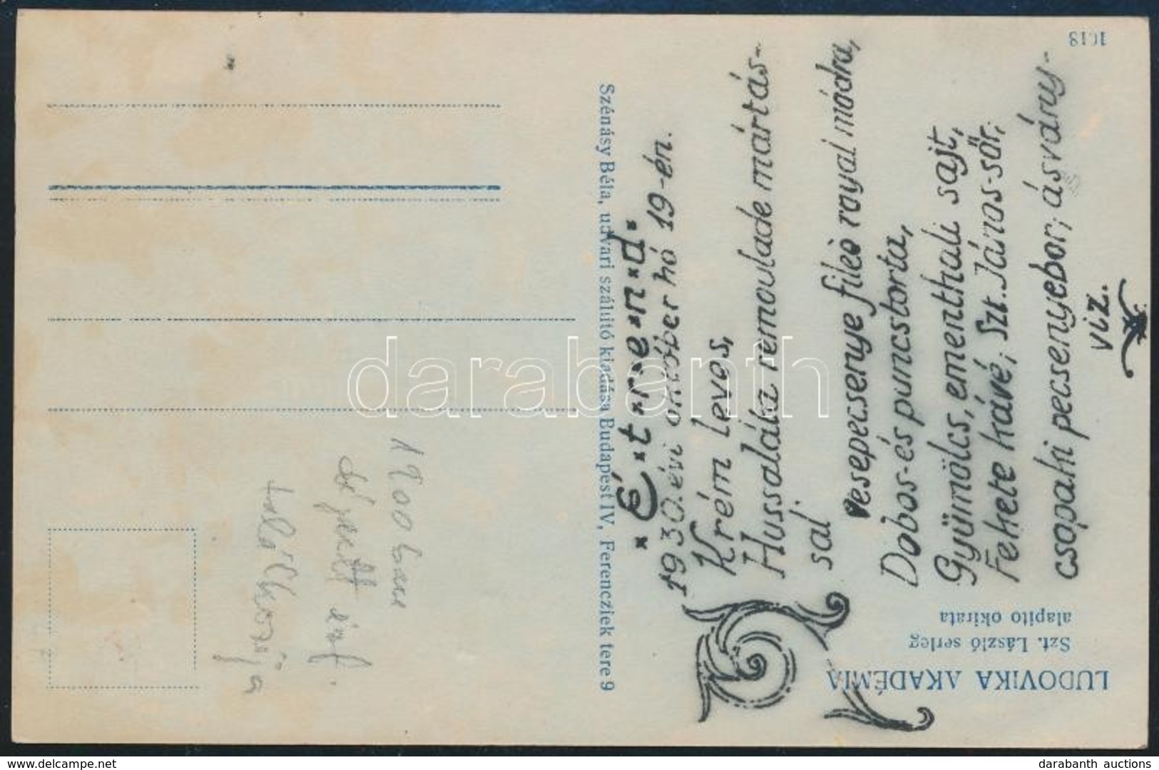 1930 Ludovika évfolyam-találkozó Menükártyája - Autres & Non Classés