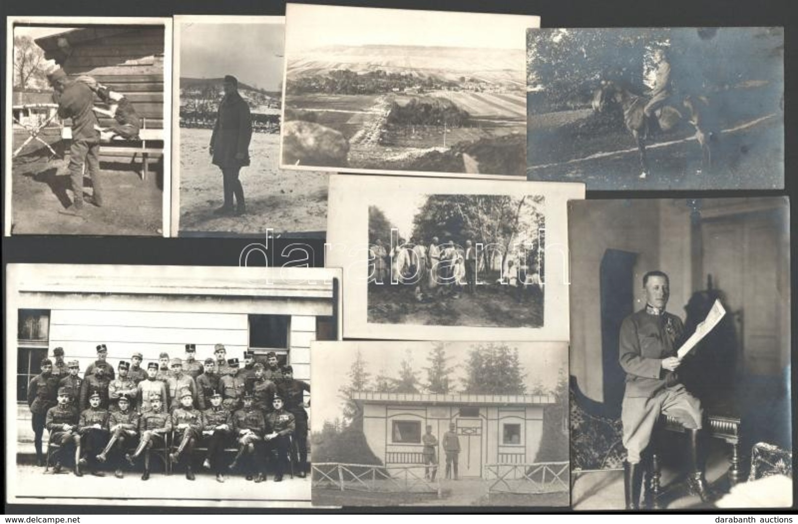 Cca 1914-1920 13 Db Nagyobb Méretű (18x12 Cm) Katonákat ábrázoló Fotó - Other & Unclassified