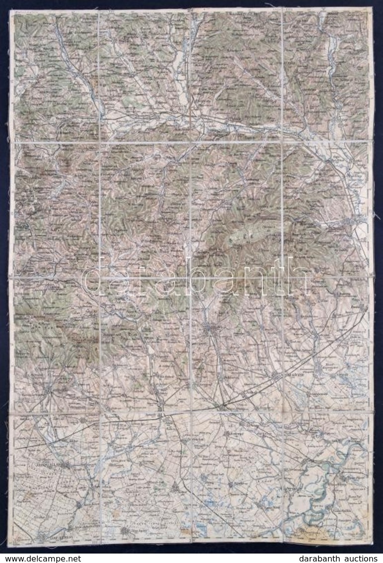 Cca 1910 Rimaszombat Tiszanána Térkép Vászonon. 90x60 Cm - Sonstige & Ohne Zuordnung