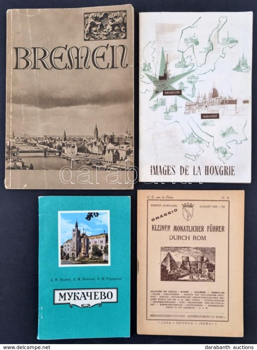 Cca 1930-1950 4 Db Magyar és Külföldi Utazási Reklám Nyomtatvány, Városbemutató Kiadvány - Non Classificati