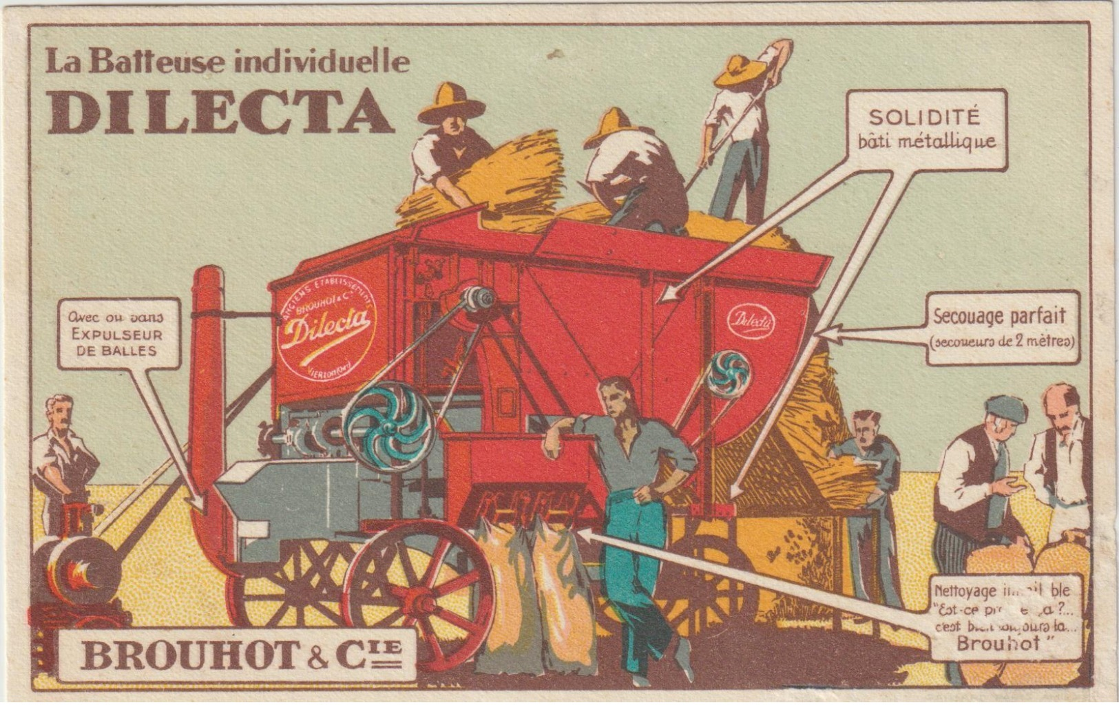 CPA  PUBLICITAIRE  LA BATTEUSE INDIVIDUELLE DILECTA - Tracteurs