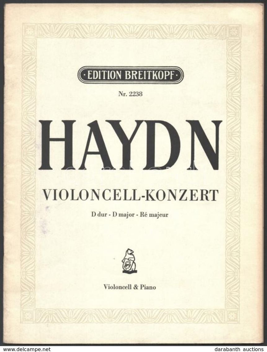 Haydn, Joseph: Konzert Für Violoncell Und Orchester. Szerk.: Gevaert, F. A. Lipcse, é. N., VEB Breitkopf & Härtel Musikv - Autres & Non Classés