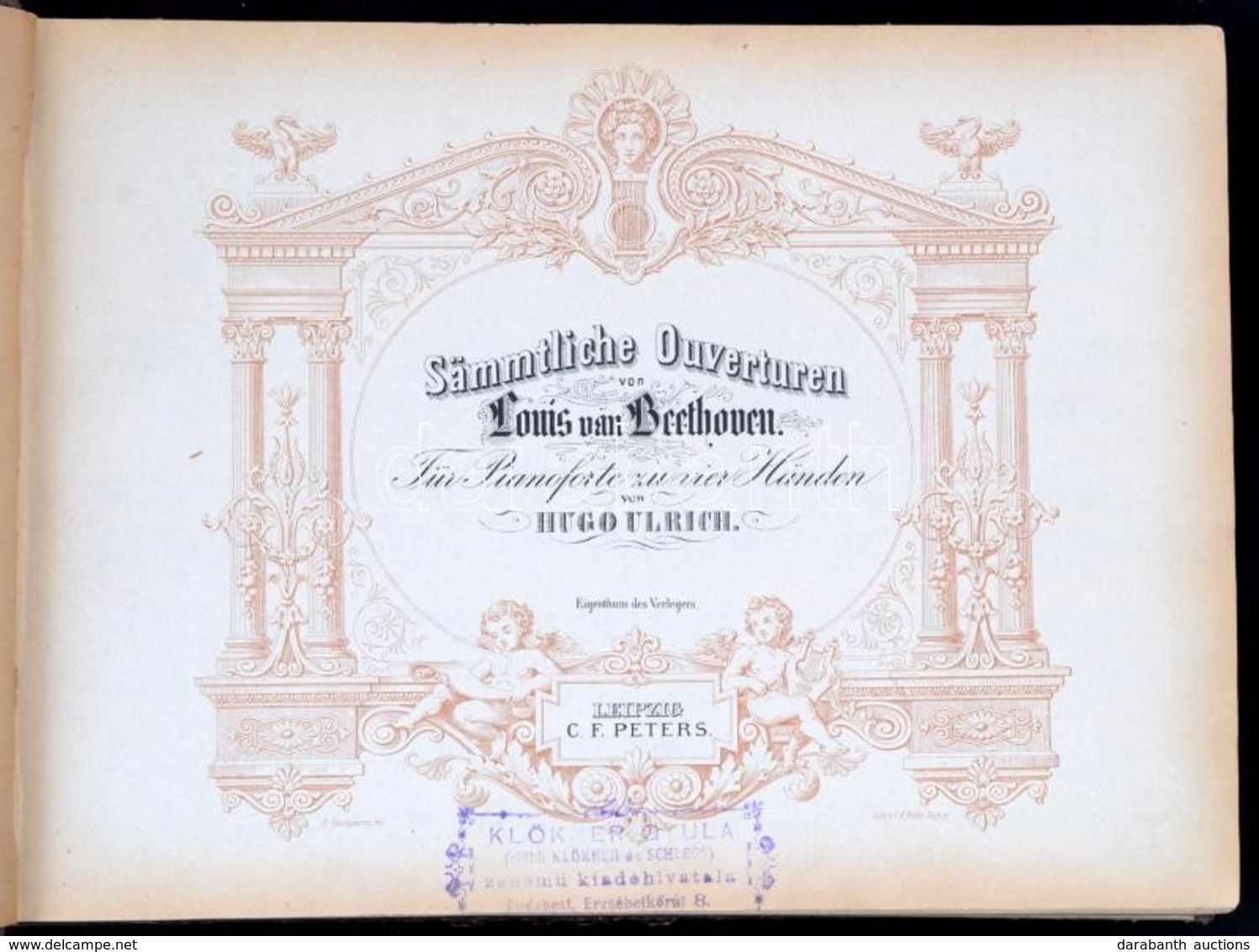 Cca 1870 Beethoven Nyitányok Kotta Egészvászon Kötésben - Otros & Sin Clasificación
