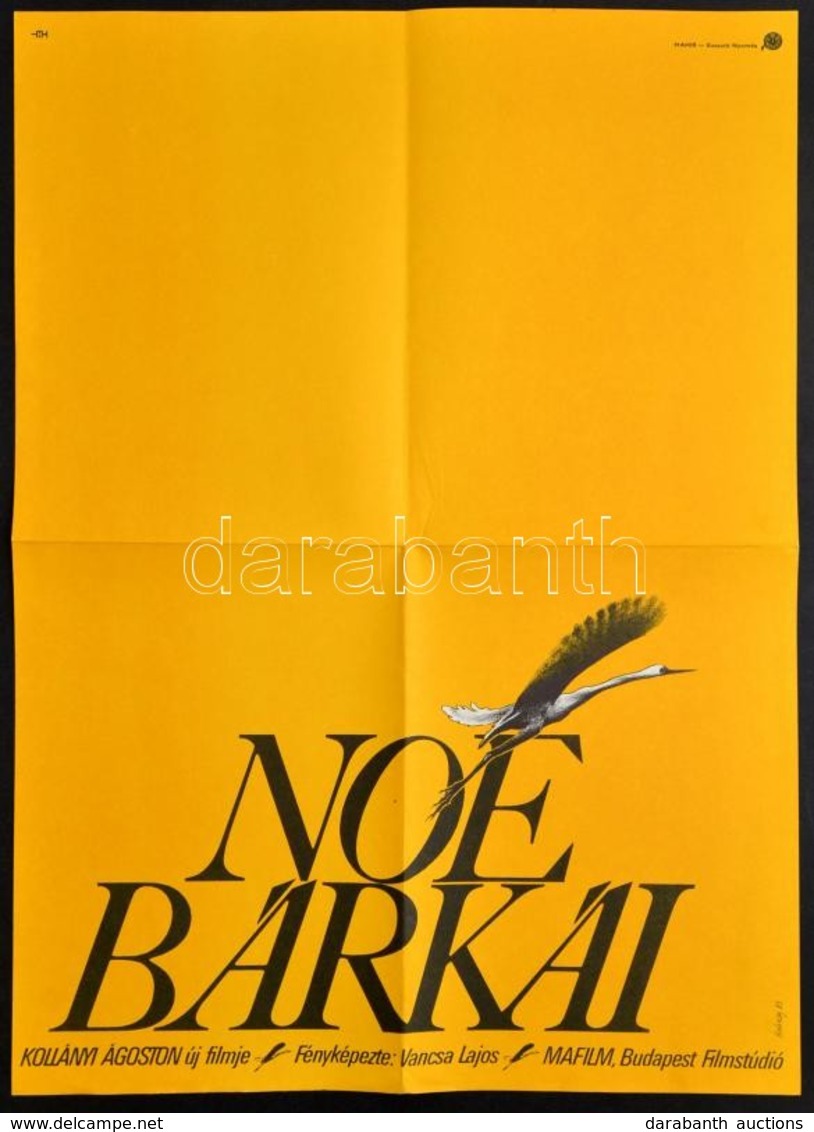 1983 Kakasy Dóra: Noé Bárkái, Kollányi Ágoston Filmjének Plakátja, Hajtott, 56×40 Cm - Sonstige & Ohne Zuordnung