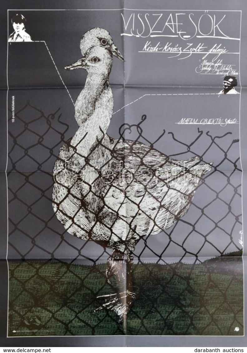 1983 Felsmann Tamás: Visszaesők, Ofszet Filmplakát, Hajtogatva, 78×56 Cm - Autres & Non Classés