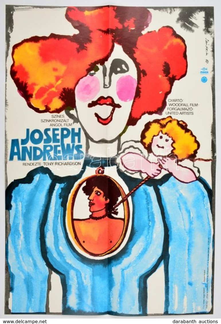 1980 Sándor Margit (1927-): Joseph Andrews, Filmplakát, Hajtott, 56×39 Cm - Autres & Non Classés