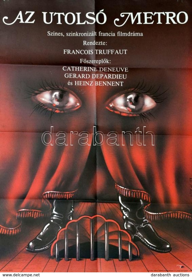1983 Az Utolsó Metró Rendezte: Francois Truffaut Ofszet Film Plakát, Hajtogatva, Jó állapotban 58x82 Cm - Sonstige & Ohne Zuordnung