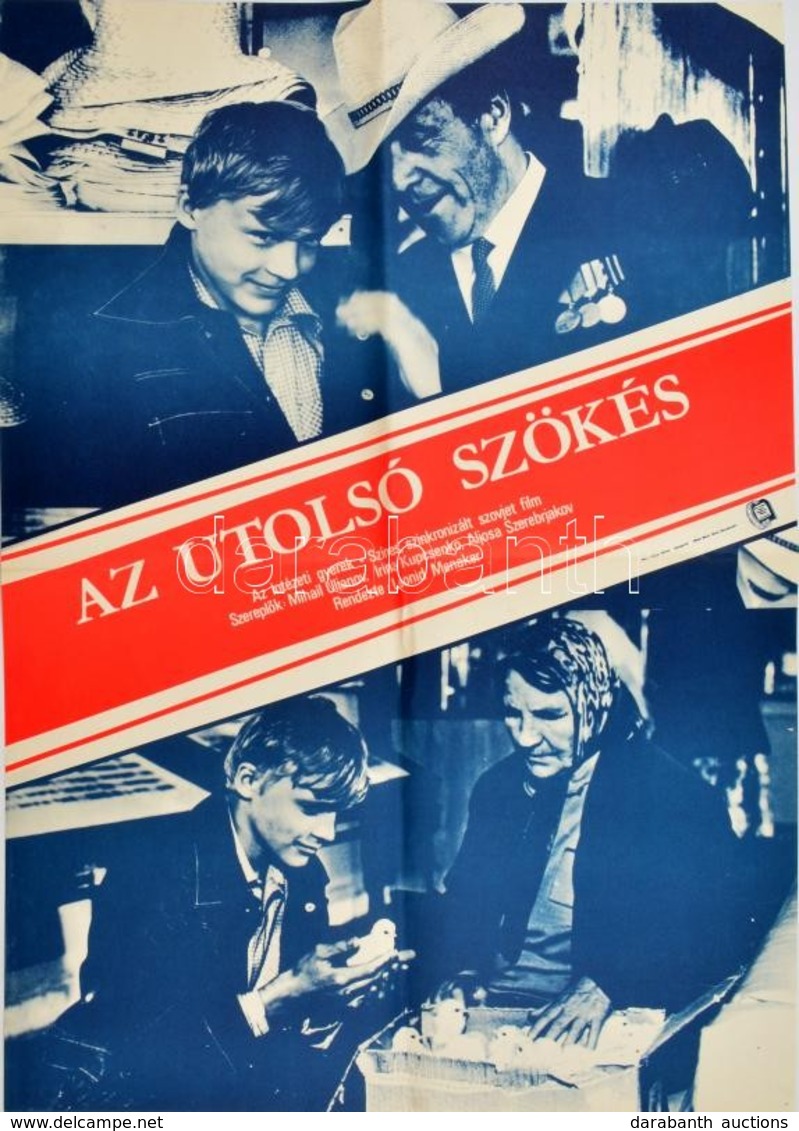 1985 Az Utolsó Szökés Szovjet Film Plakátja, Hajtott, 56×39 Cm - Otros & Sin Clasificación