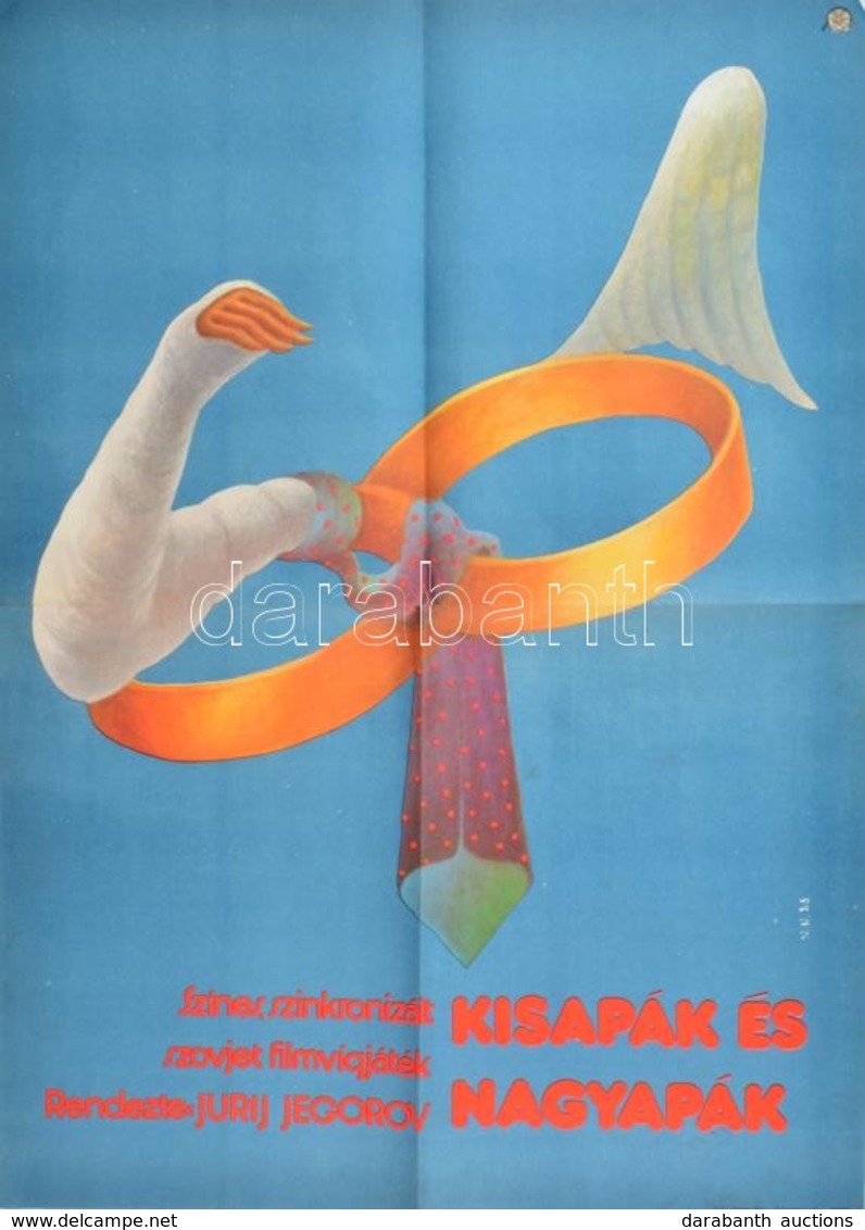 1983 Kisapák és Nagyapák Szovjet Film Plakátja, MOKÉP, Hajtott, 57×40 Cm - Sonstige & Ohne Zuordnung