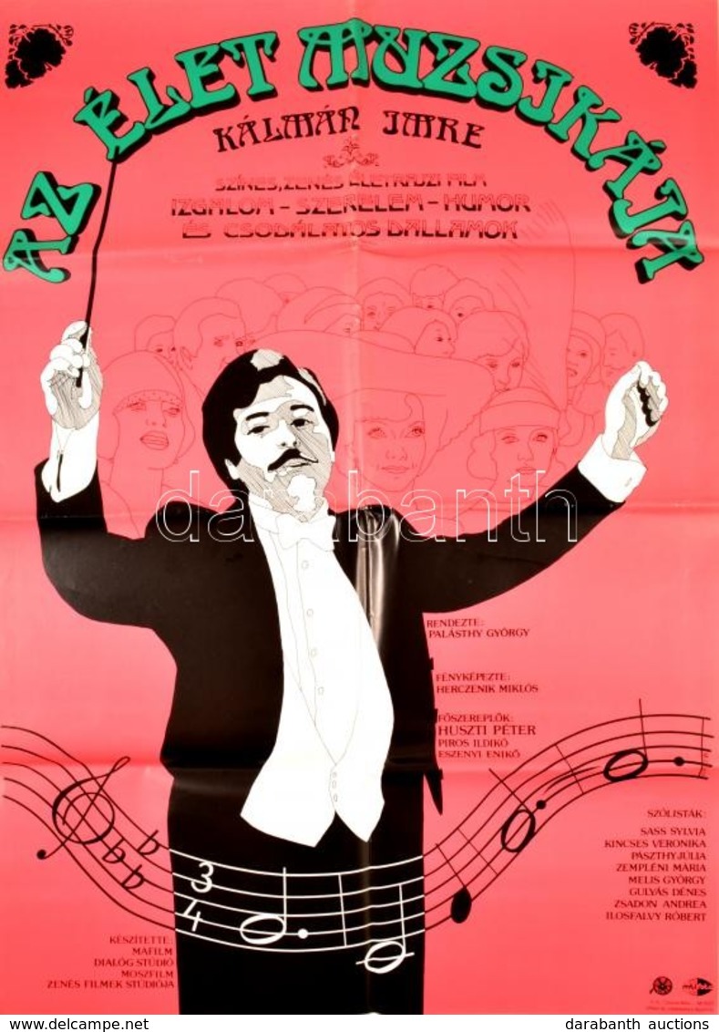 1985 Illés János (?-): Az élet Muzsikája Zenés életrajzi Film Plakátja, MOKÉP, Hajtott, 80×56 Cm - Otros & Sin Clasificación