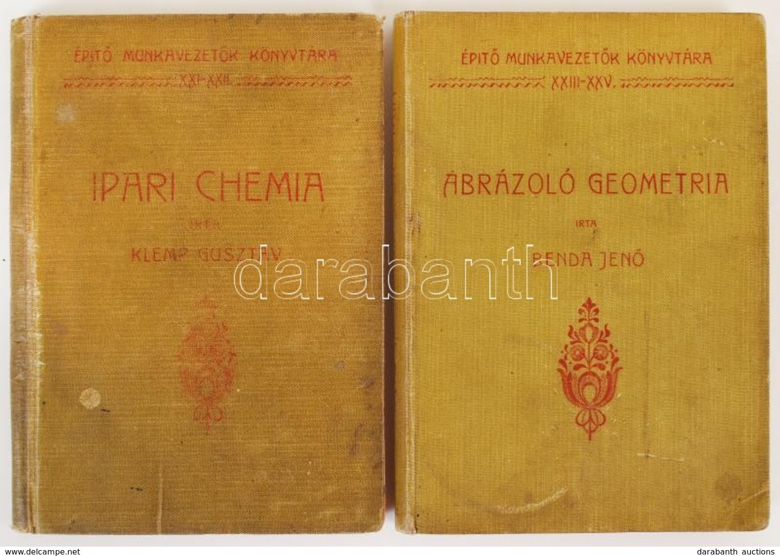 Klemp Gusztáv: Ipari Chemia. Építő Munkavezetők Könyvtára. XXI-XXII. Bp., 1909, Nagel. Kiadói Egészvászon Kötésben. Kiss - Non Classés