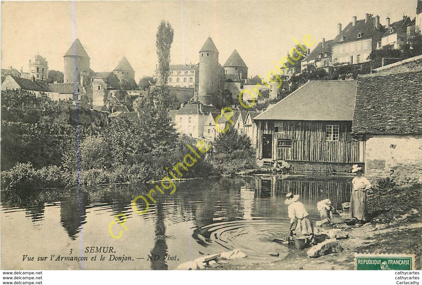 21.  SEMUR .  Vue Sur L'Armançon Et Le Donjon . - Semur