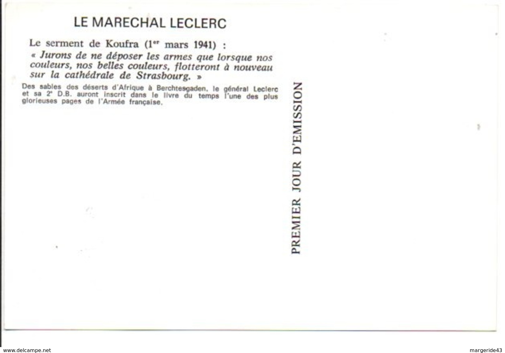 SECONDE GUERRE MARECHAL LECLERC PARIS - WW2