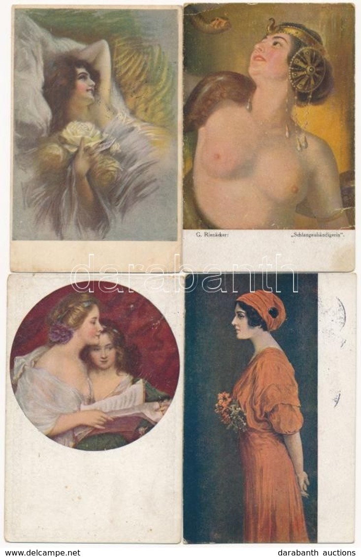 ** * 44 Db Régi Motívumlap, Főleg Hölgyek, Művészlapok, Romantikus Lapok / 44 Pre-1945 Motive Cards, Mainly Ladies, Art  - Unclassified