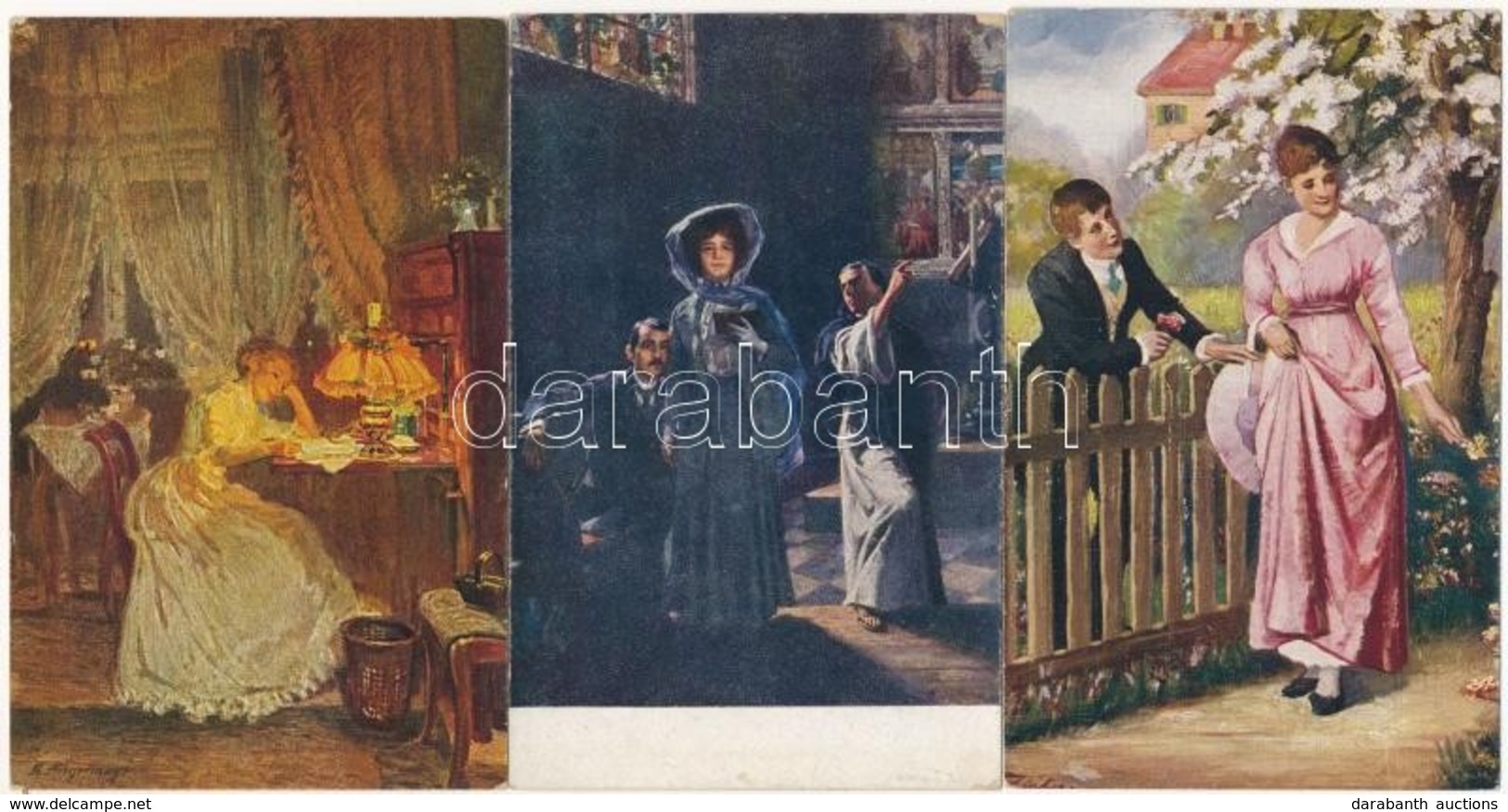 ** * 44 Db Régi Művészlap, Főleg Hölgyek / 44 Pre-1945 Art Postcards, Mainly Ladies Motive - Unclassified