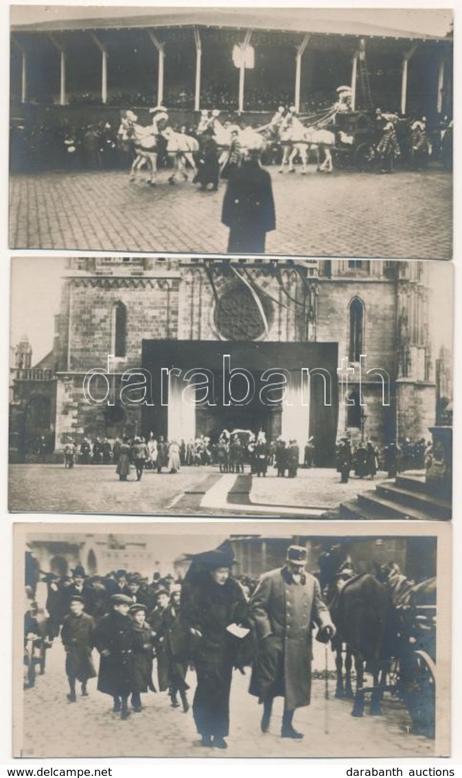 ** 20 Db Régi Vágott Fotó Képeslap IV. Károly Koronázásáról / 20 Pre-1945 Cut Photo Postcards Of The Coronation Of Charl - Ohne Zuordnung
