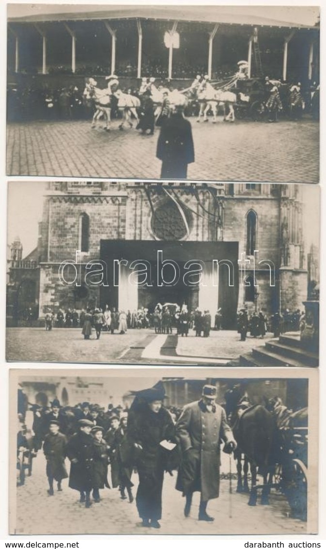 ** 20 Db Régi Vágott Fotó Képeslap IV. Károly Koronázásáról / 20 Pre-1945 Cut Photo Postcards Of The Coronation Of Charl - Non Classés