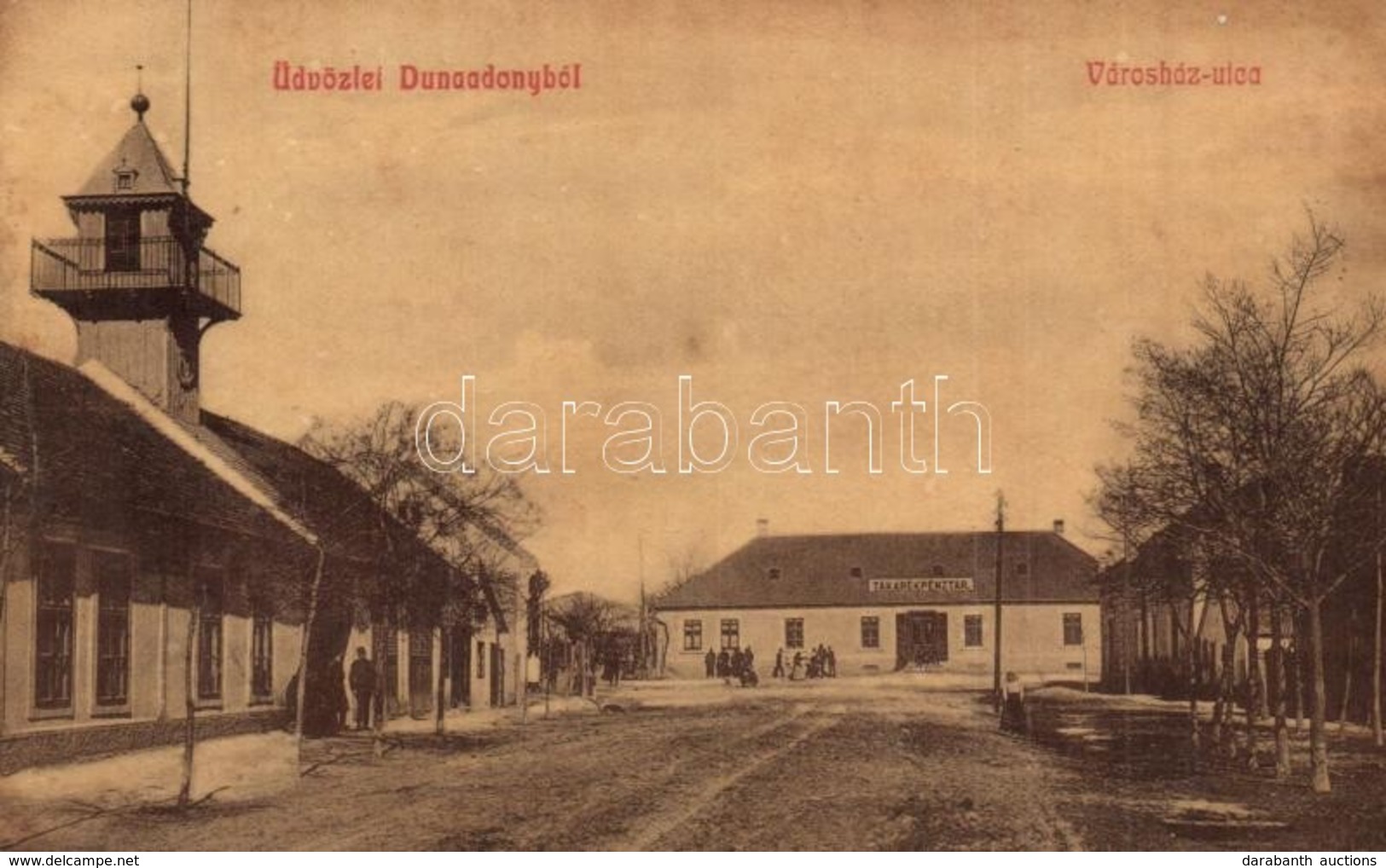 T2/T3 1910 Adony, Dunaadony; Városház Utca, Takarékpénztár, Városháza. W.L. 251. (fl) - Unclassified