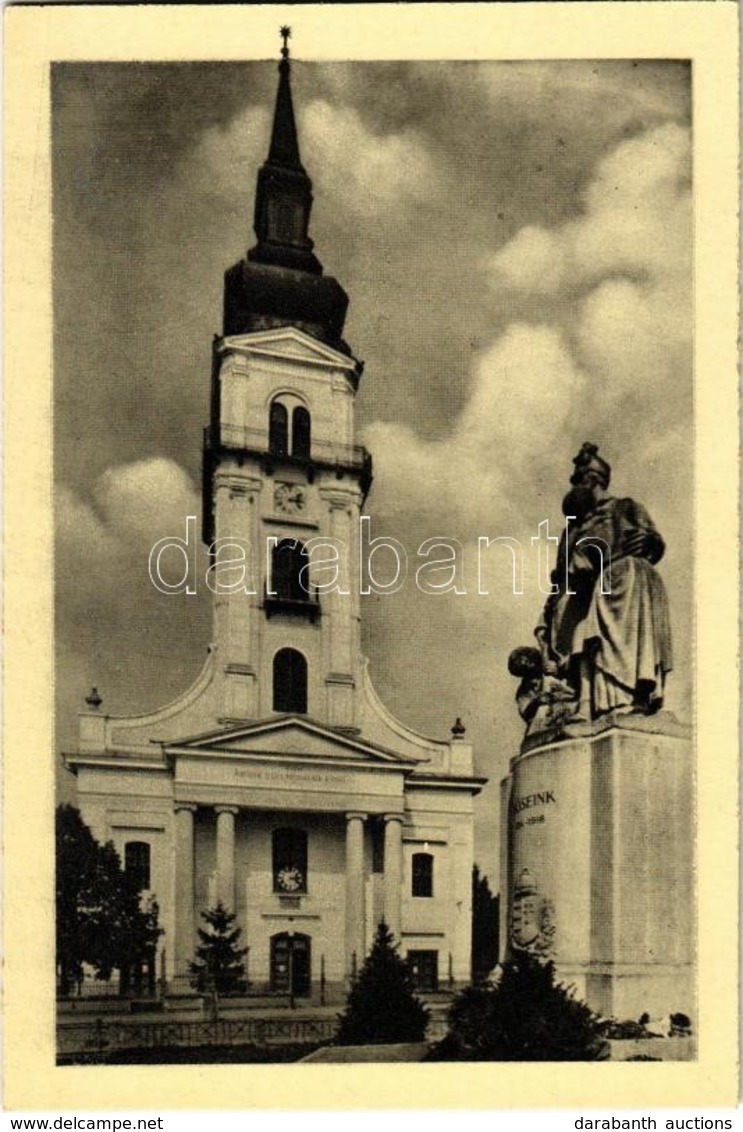 ** T1/T2 Békés, Református Templom A Hősök Szobrával - Unclassified