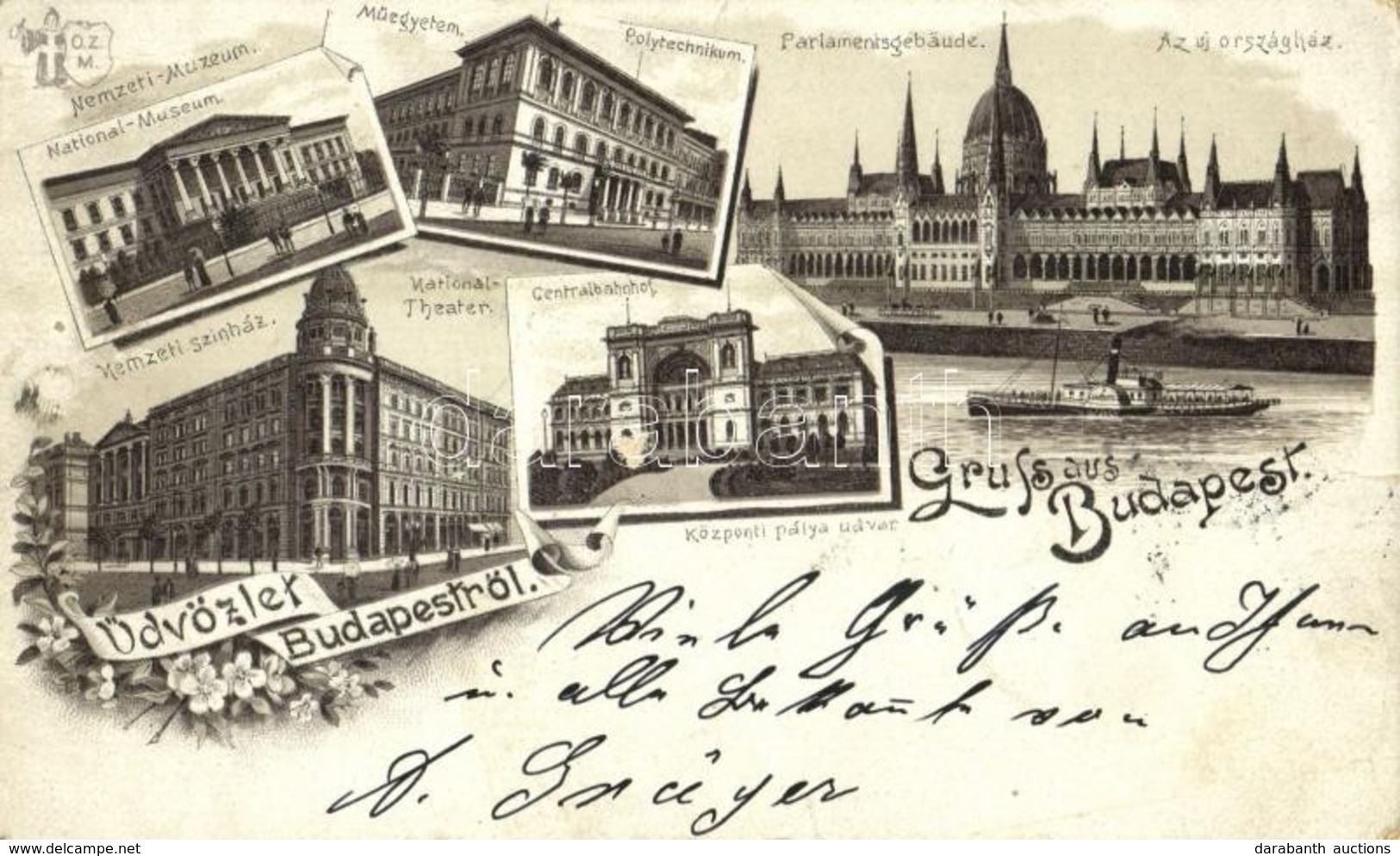 * T3 1893 (Vorläufer!!!) Budapest, Nemzeti Múzeum és Színház, Központi (Keleti) Pályaudvar, Új Országház, Műegyetem. Ott - Unclassified