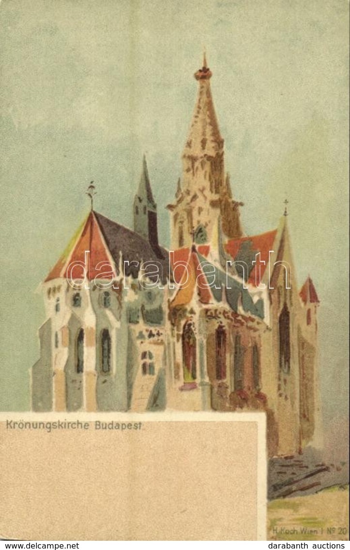 ** T2/T3 Budapest I. Mátyás Templom, Budavári Koronázótemplom. / Krönungskirche. H. Koch No. 20. Litho - Unclassified