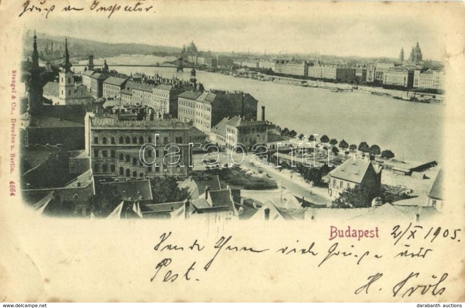 * T3 1905 Budapest I. Tabán, Döbrentei Tér, Szenes Ede üzlete, Sörcsarnok (szakadás / Tear) - Unclassified