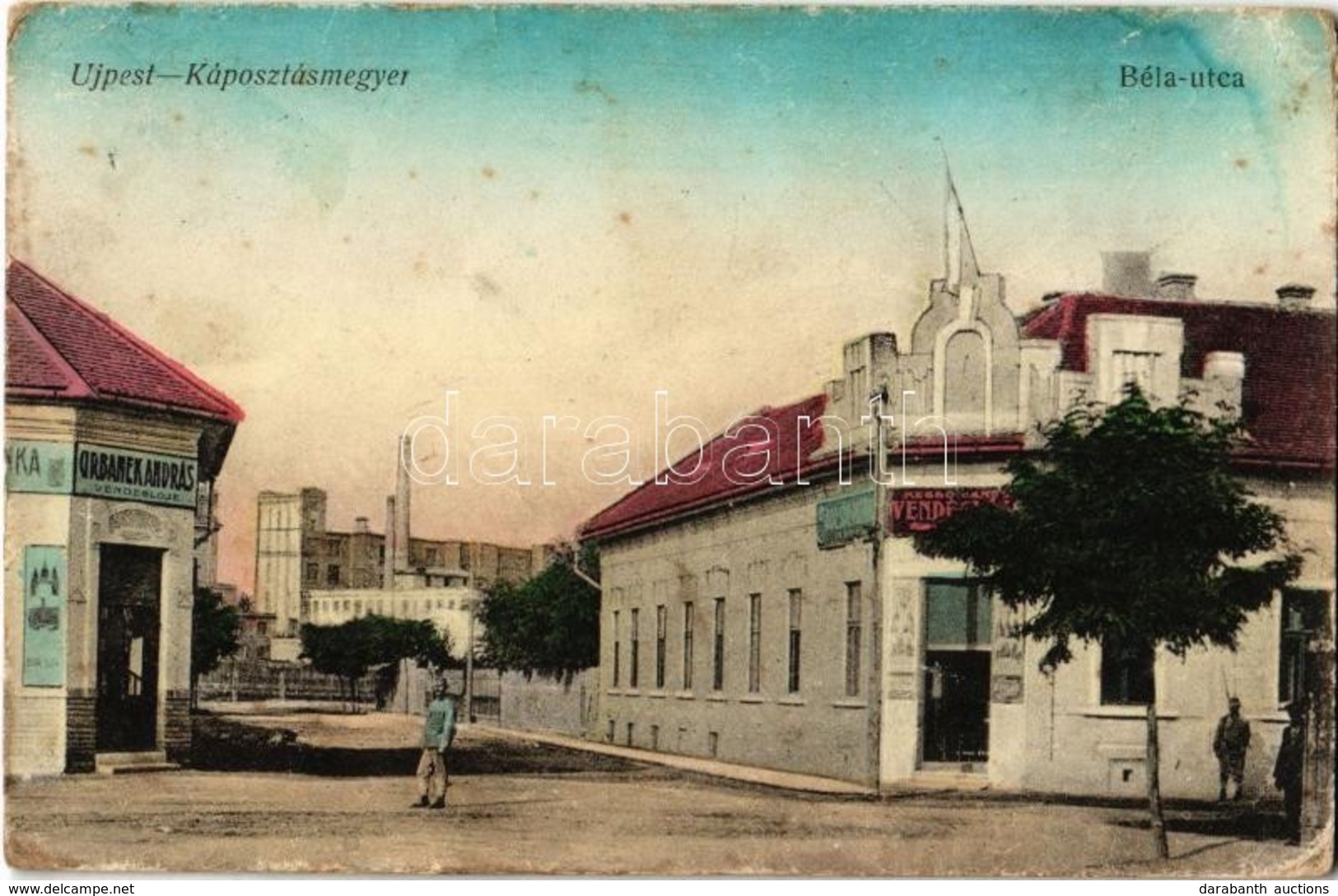 T3 1918 Budapest IV. Újpest-Káposztásmegyer, Béla Utca, Urbanek András Vendéglője, Messó János Vendéglője, étterem (fl) - Ohne Zuordnung