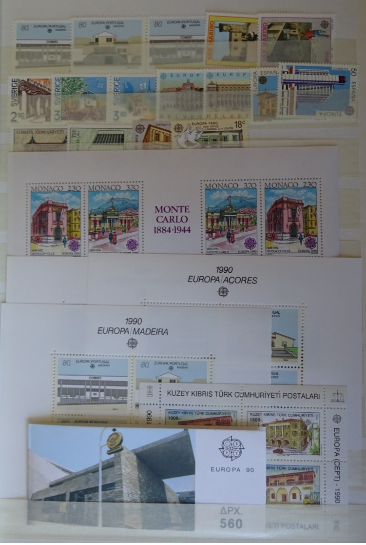 EUROPA CEPT  1990 COMPLETE YEARSET MNH**. INCLUDING 1 BOOKLET. - Annate Complete