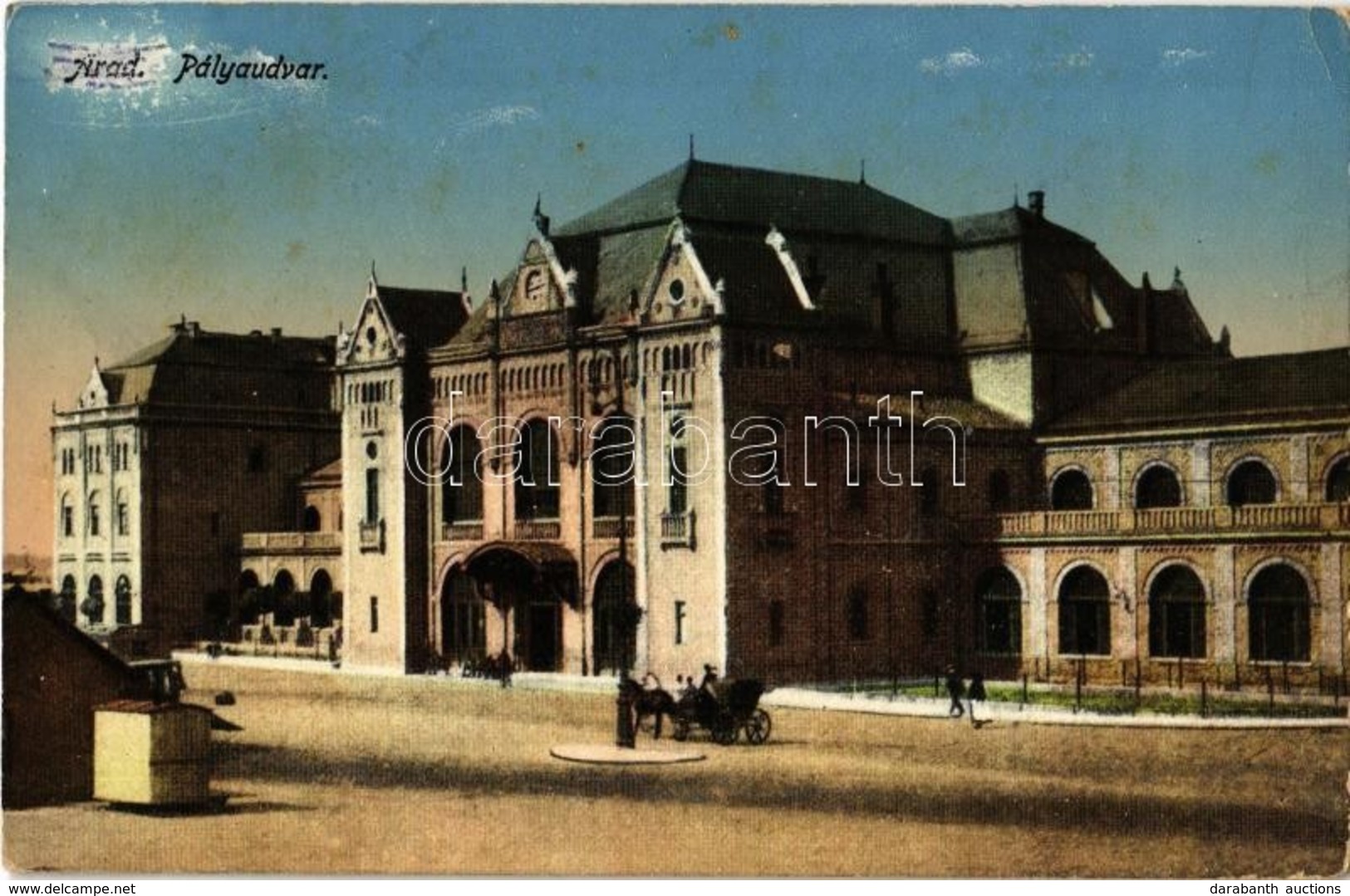 T2/T3 1916 Arad, Pályaudvar, Vasútállomás. Kiadja Mandl Ignác / Bahnhof / Railway Station (fl) - Ohne Zuordnung