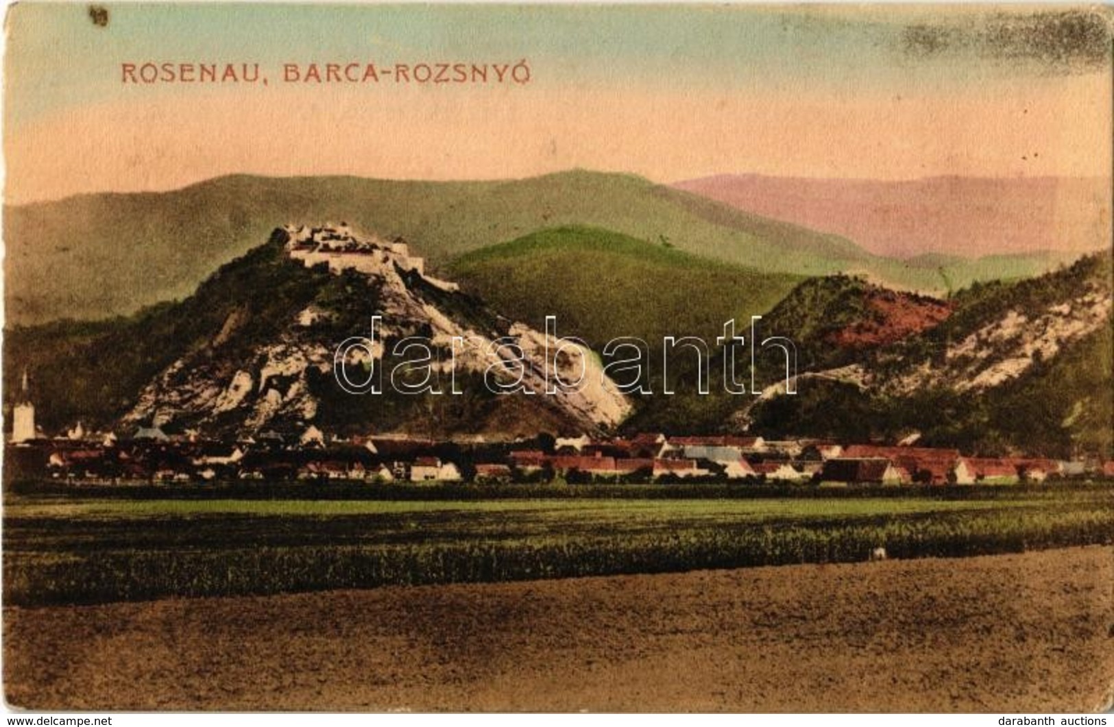 T2/T3 1910 Barcarozsnyó, Rozsnyó, Rosenau, Rasnov; Burg / Barcarozsnyó Vára. Phot. Verlag G. Gutt / Cetatea Rasnov / Cas - Ohne Zuordnung